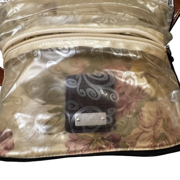 Brighton Lansky Croc-Embossed Leather Weekender Travel Duffle Bag - Picture 6 of 7